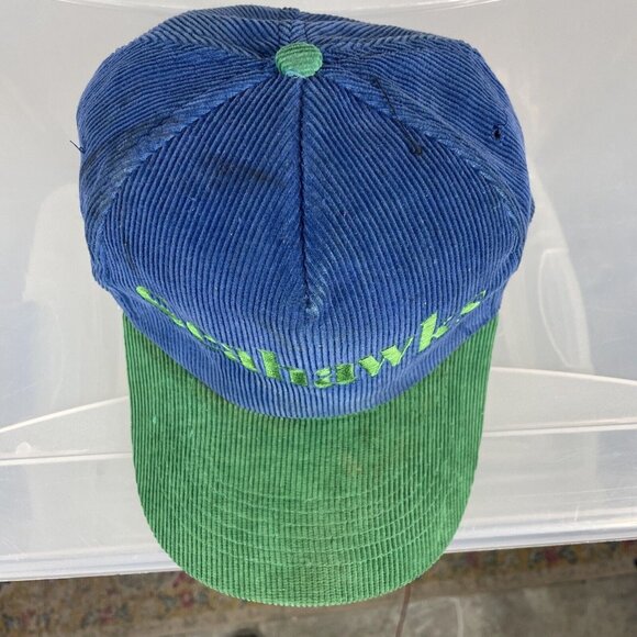 Seattle Seahawks Hat  Corduroy Green Blue NFL Retro Starline Vintage Snapback - Picture 4 of 14